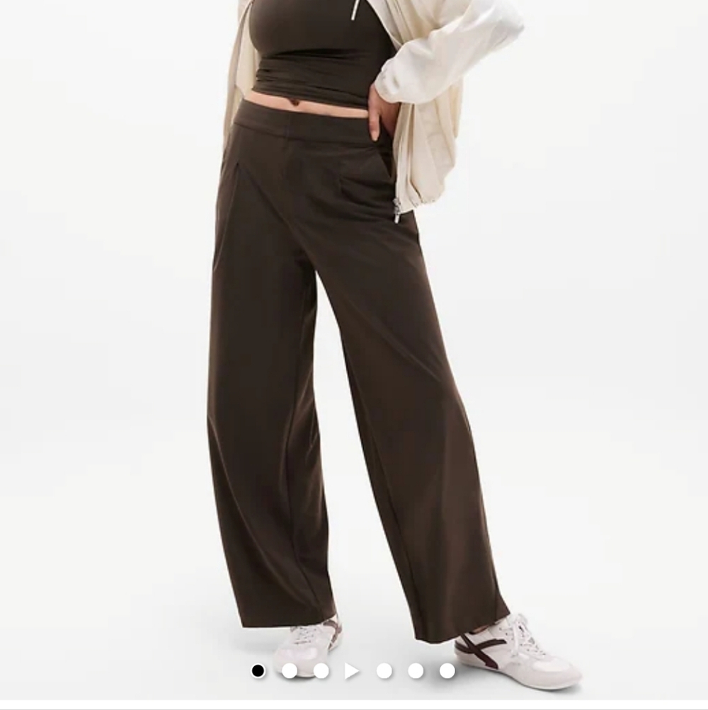 Athleta Wide-Leg Pants in Dark Brown